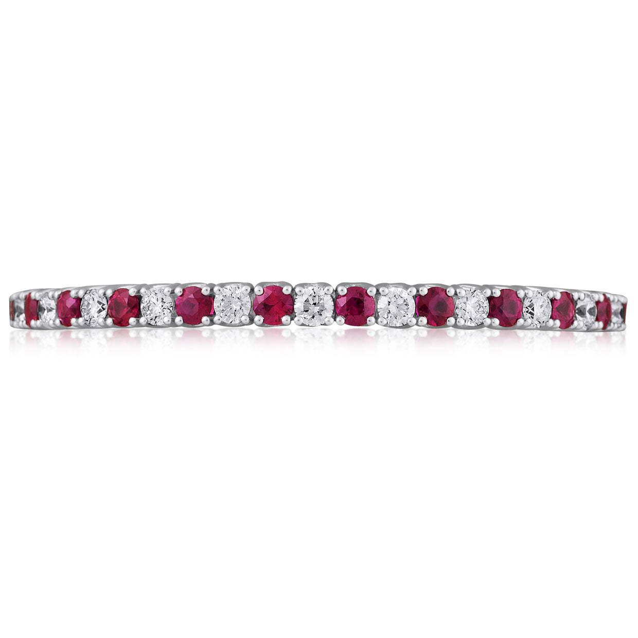 Picchiotti - Xpandable™ Ruby & White Diamond Bracelet in 18K White Gold - Jackson Hole Jewelry Company