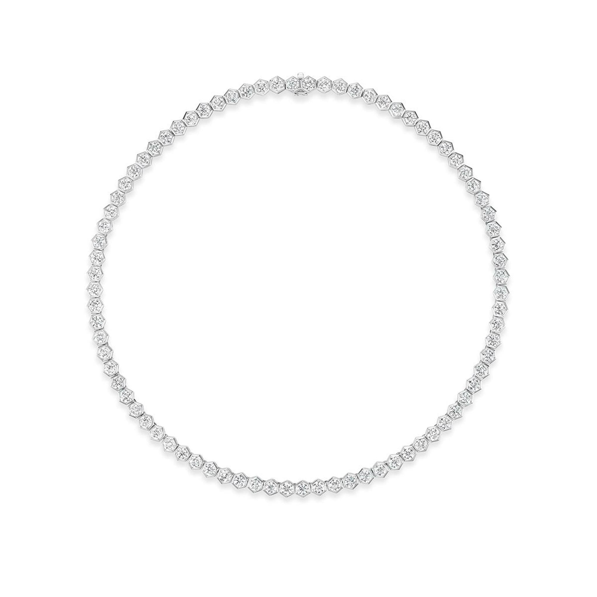 17.12ctw (87, 0.20ct av) RD G-H SI, 18k WG, 16" - Jackson Hole Jewelry Company