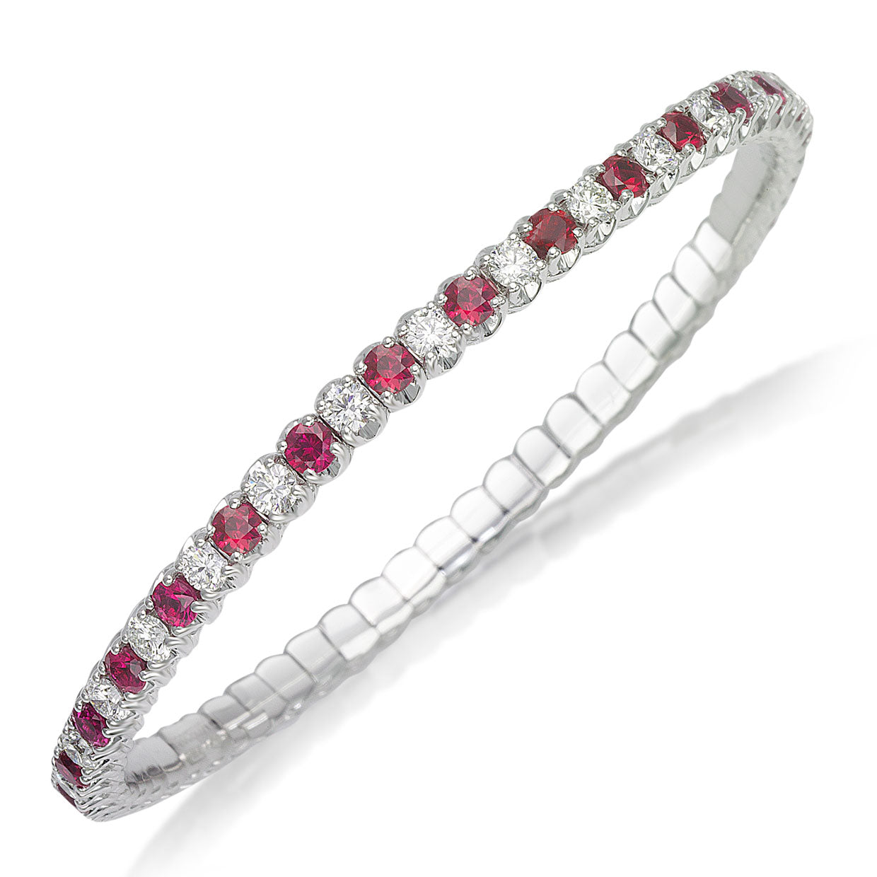 Picchiotti Xpandable™ Ruby & Diamond Bracelet in 18K White Gold 7.27 cttw - Jackson Hole Jewelry Company