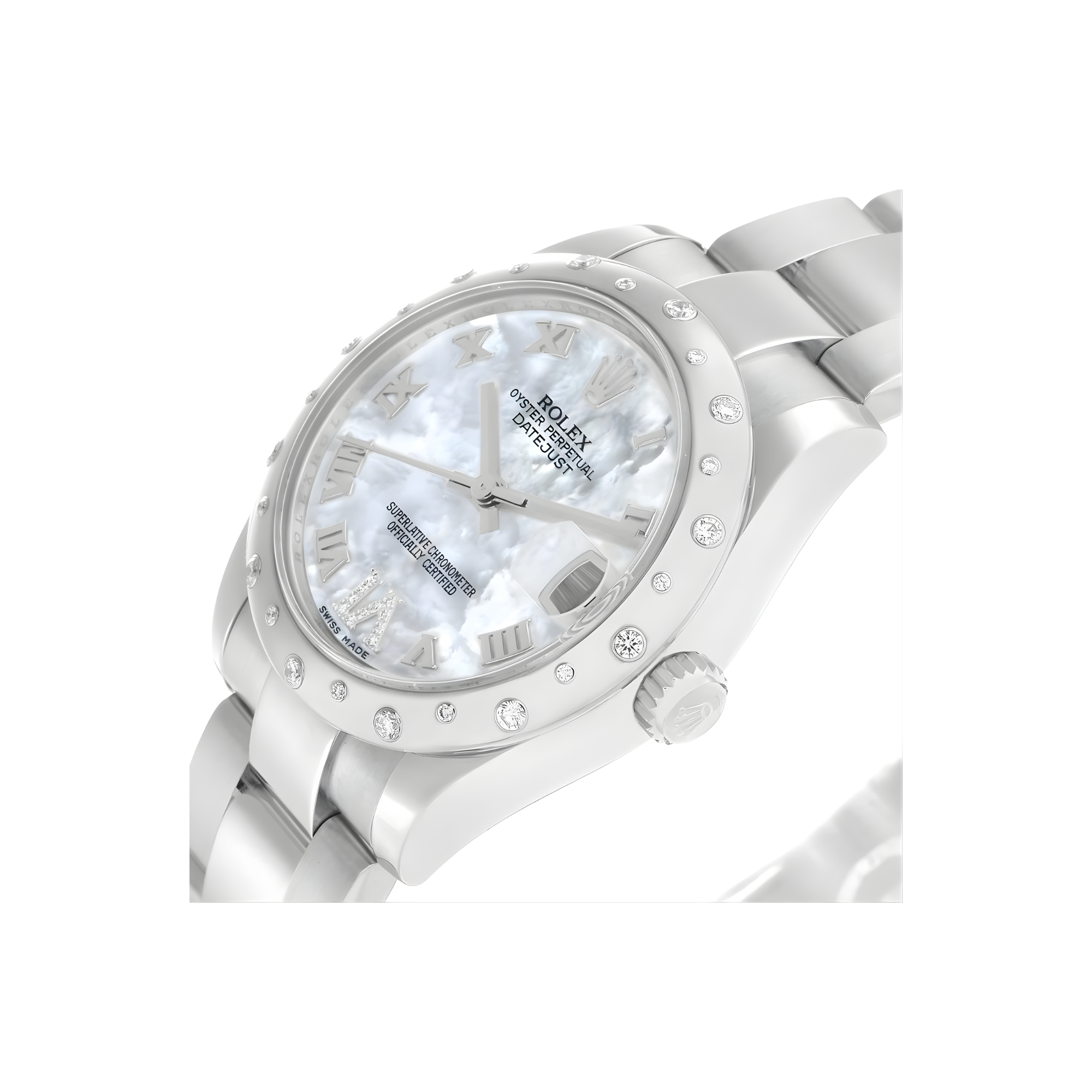 Rolex Datejust 31mm Mother of Pearl Diamond Dial Fluted in Steel and White Gold on Jubilee - Jackson Hole Jewelry Company