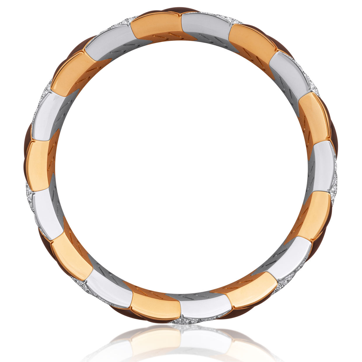 Picchiotti - Xpandable™ Diamond & Green Mother of Pearl Bracelet in 18K White and Yellow Gold - Jackson Hole Jewelry Company