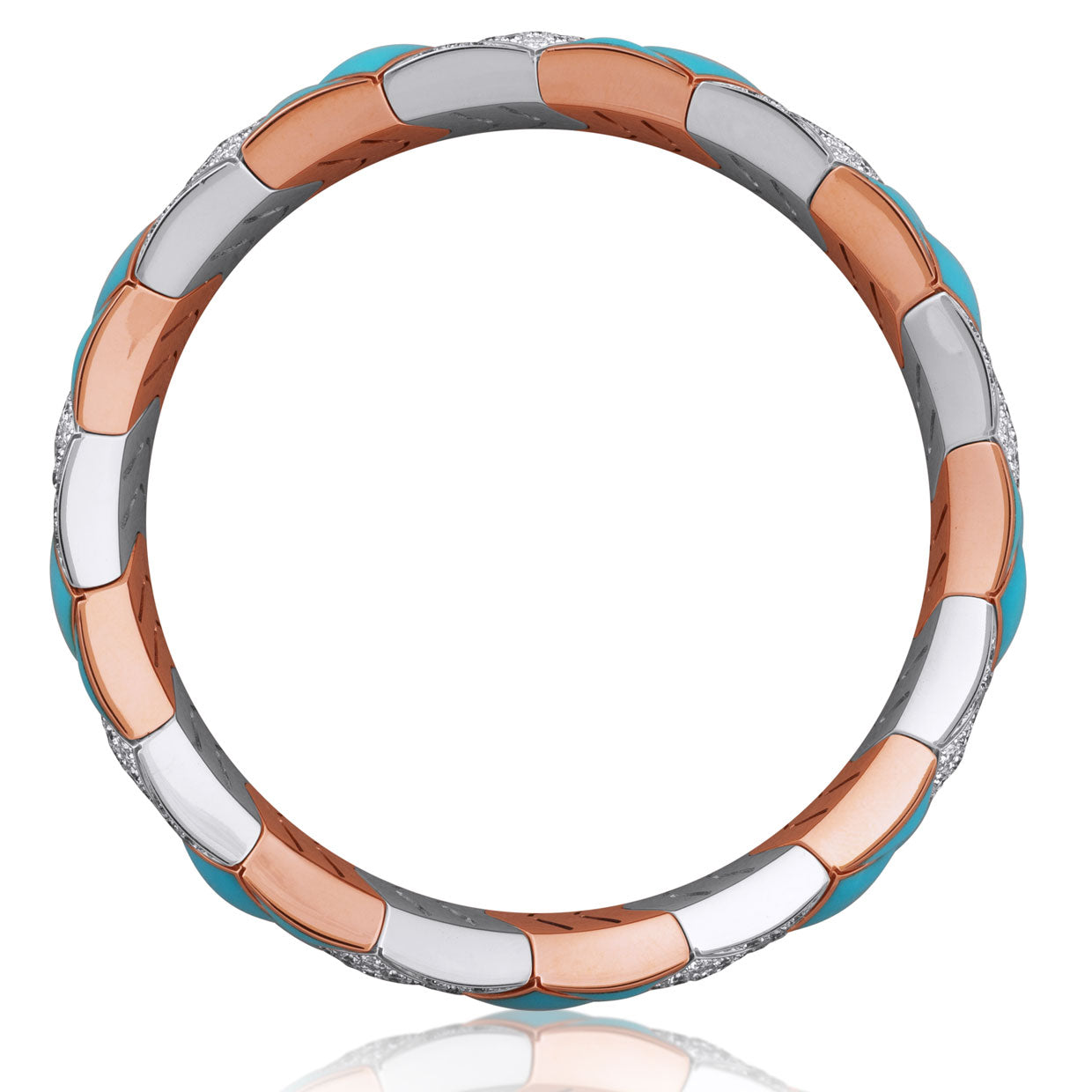 Picchiotti - Xpandable™ Diamond & Turquoise Bracelet in 18K Rose and White Gold - Jackson Hole Jewelry Company