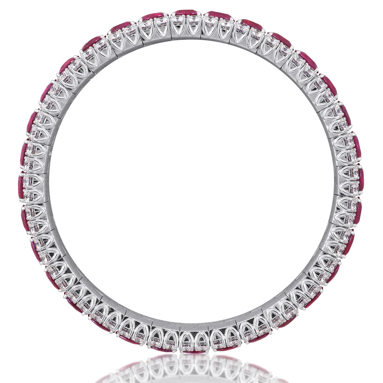Picchiotti Xpandable™ Ruby & Diamond Bracelet in 18K White Gold 35.68 cttw - Jackson Hole Jewelry Company