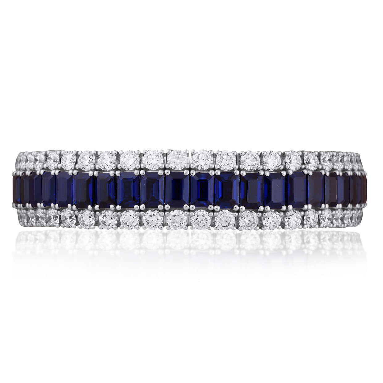 Picchiotti - Xpandable™ Octagonal Sapphire & Round Diamond Bracelet in 18K White Gold - Jackson Hole Jewelry Company