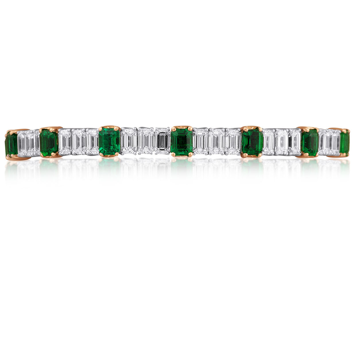 Picchiotti - Xpandable™ Emerald & Diamond Bracelet in 18K White and Yellow Gold - Jackson Hole Jewelry Company