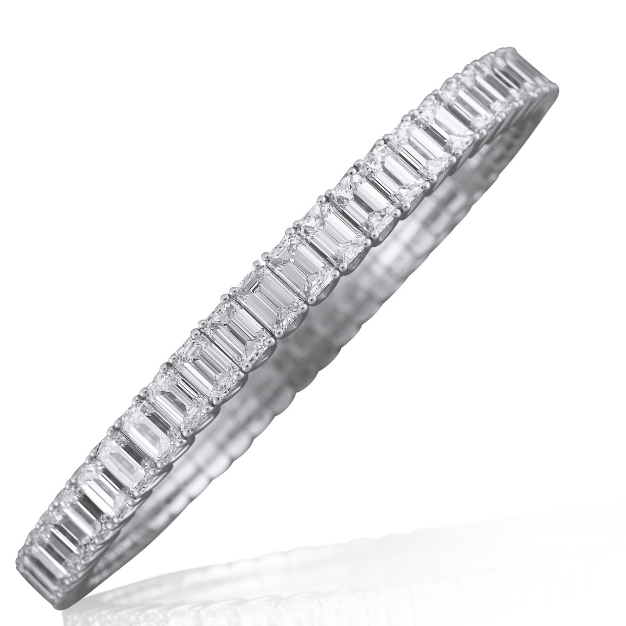 Picchiotti - Xpandable™ Emerald-Cut Diamond Bracelet in 18K White Gold - Jackson Hole Jewelry Company