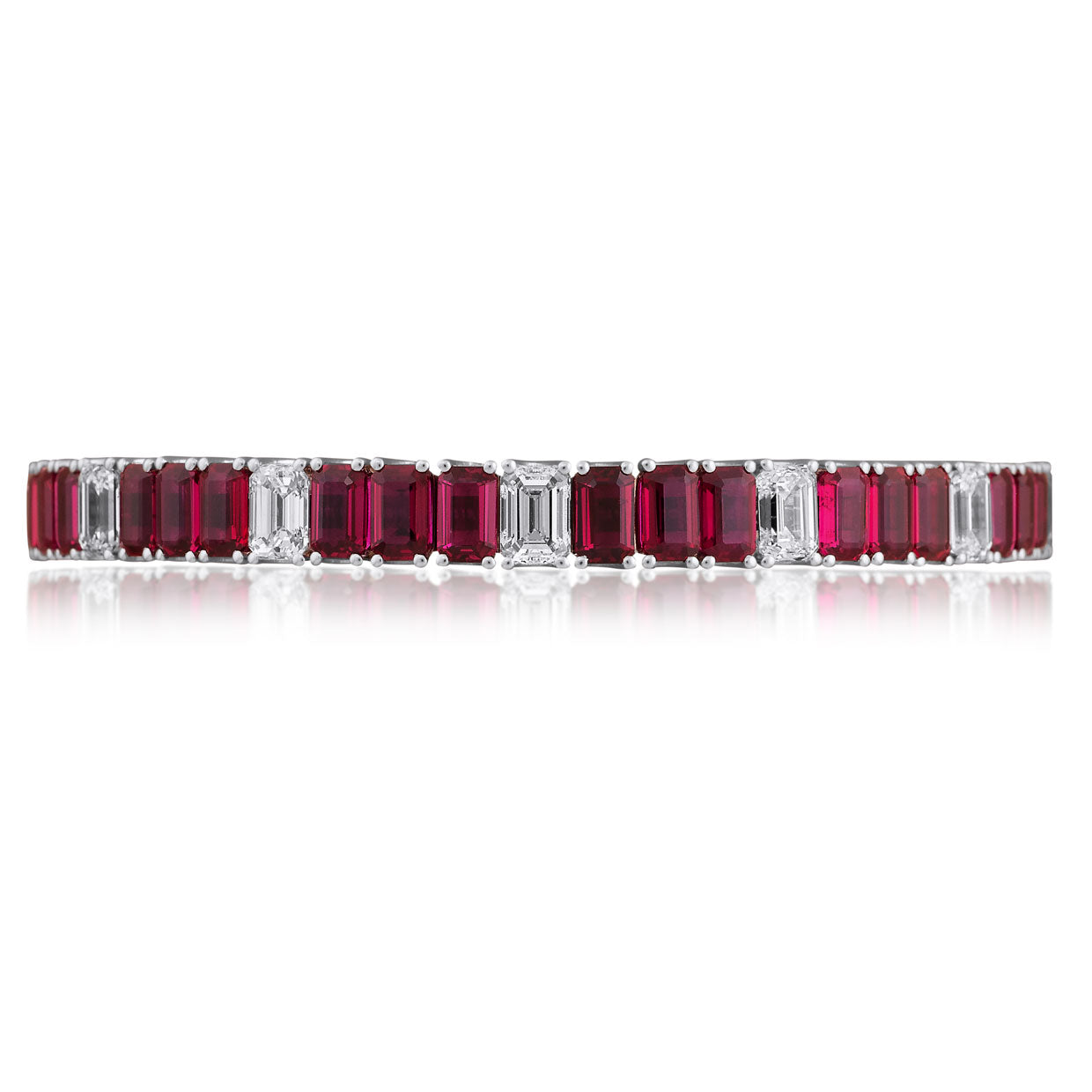 Picchiotti - Xpandable™ Octagonal Ruby & Diamond Bracelet in 18K White - Jackson Hole Jewelry Company