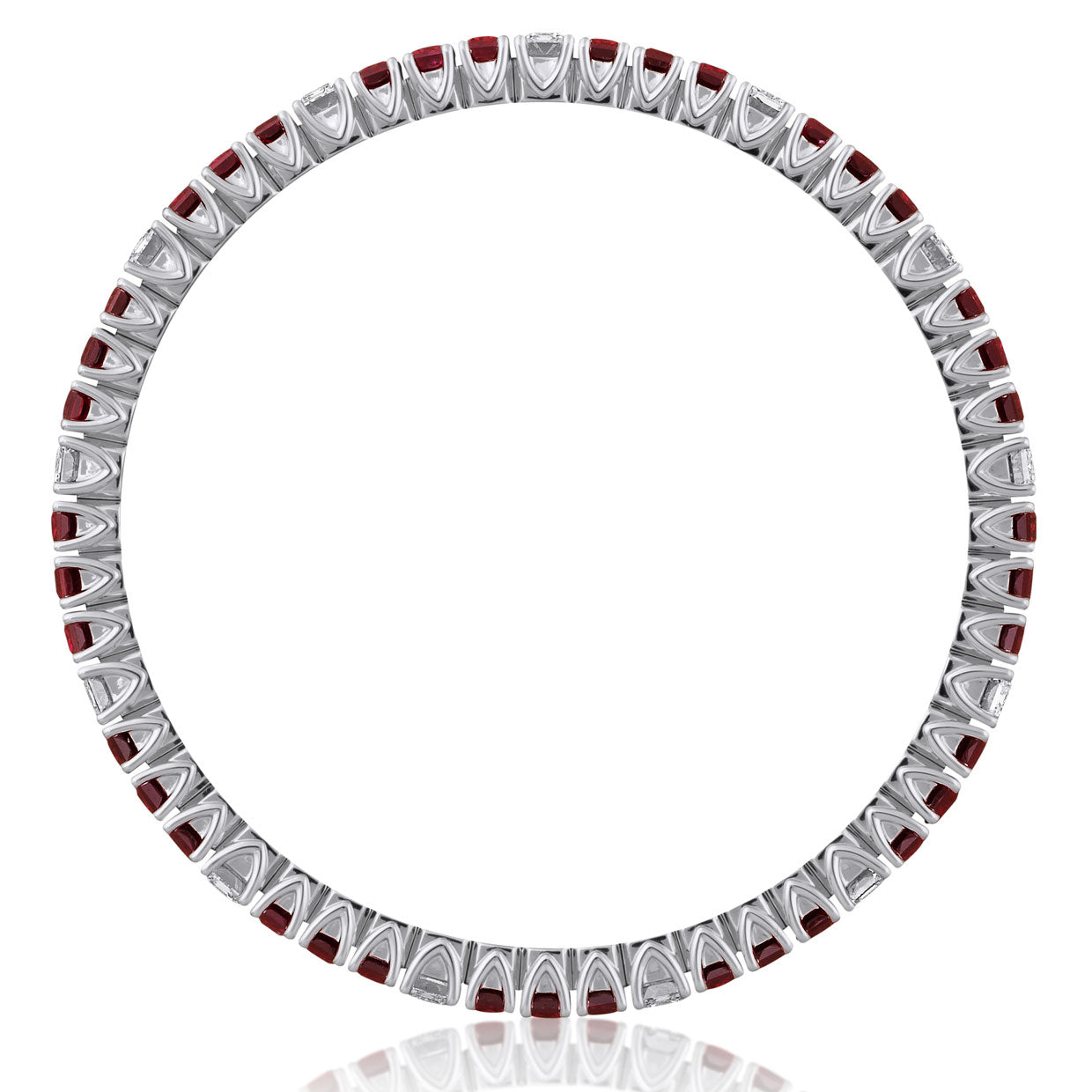 Picchiotti - Xpandable™ Octagonal Ruby & Diamond Bracelet in 18K White - Jackson Hole Jewelry Company