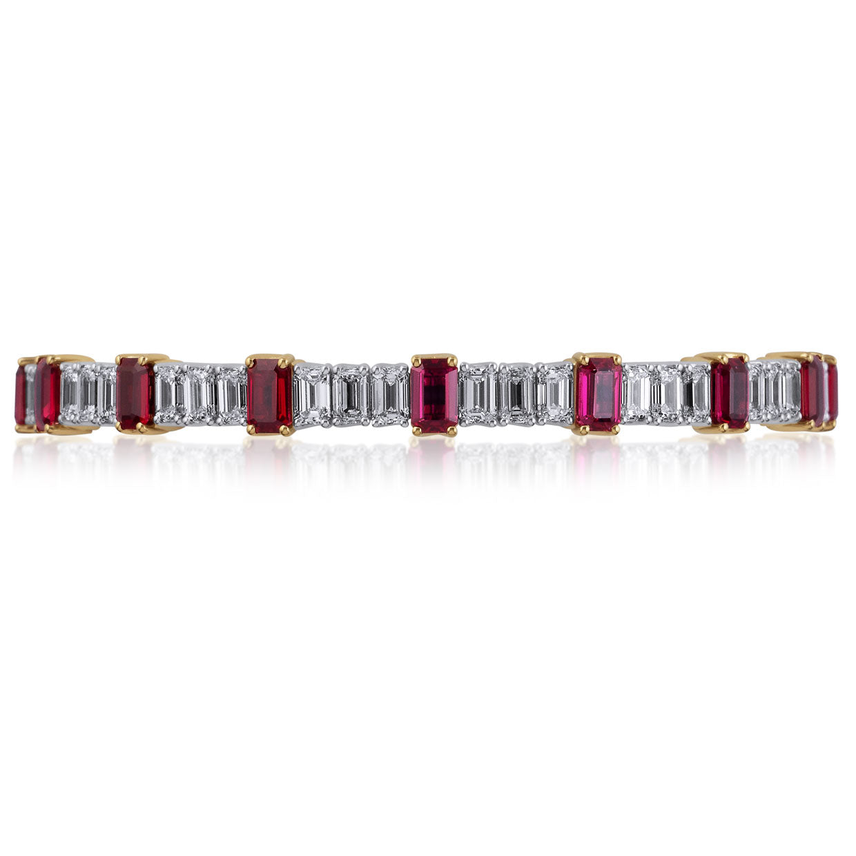 Picchiotti - Xpandable™ Ruby & Diamond Bracelet in 18K White & Yellow Gold - Jackson Hole Jewelry Company