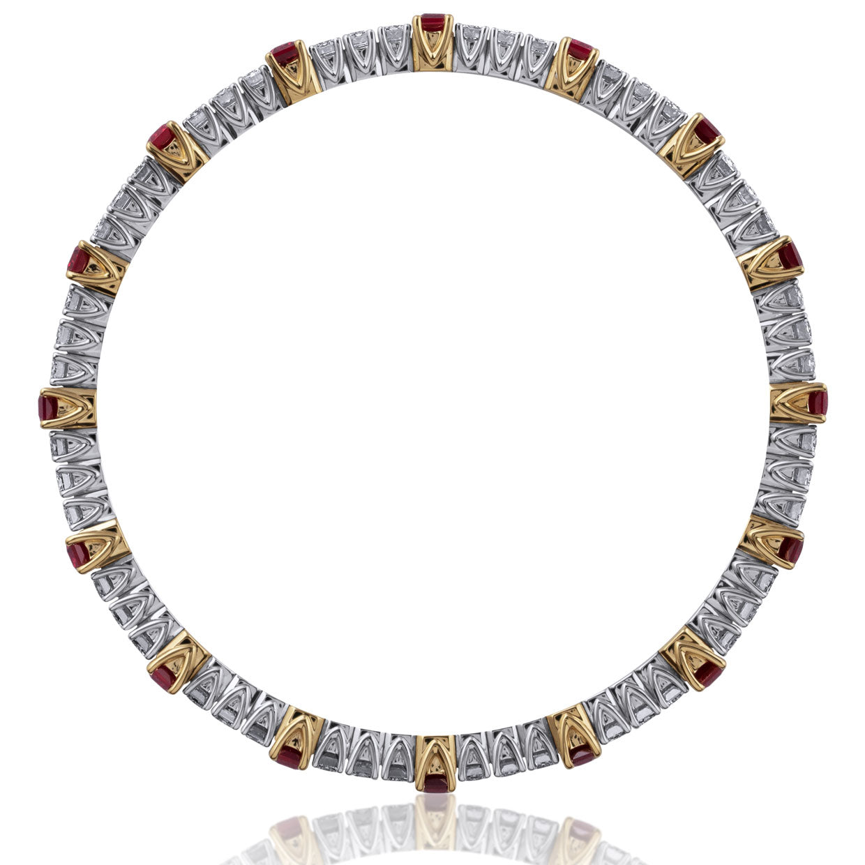 Picchiotti - Xpandable™ Ruby & Diamond Bracelet in 18K White & Yellow Gold - Jackson Hole Jewelry Company
