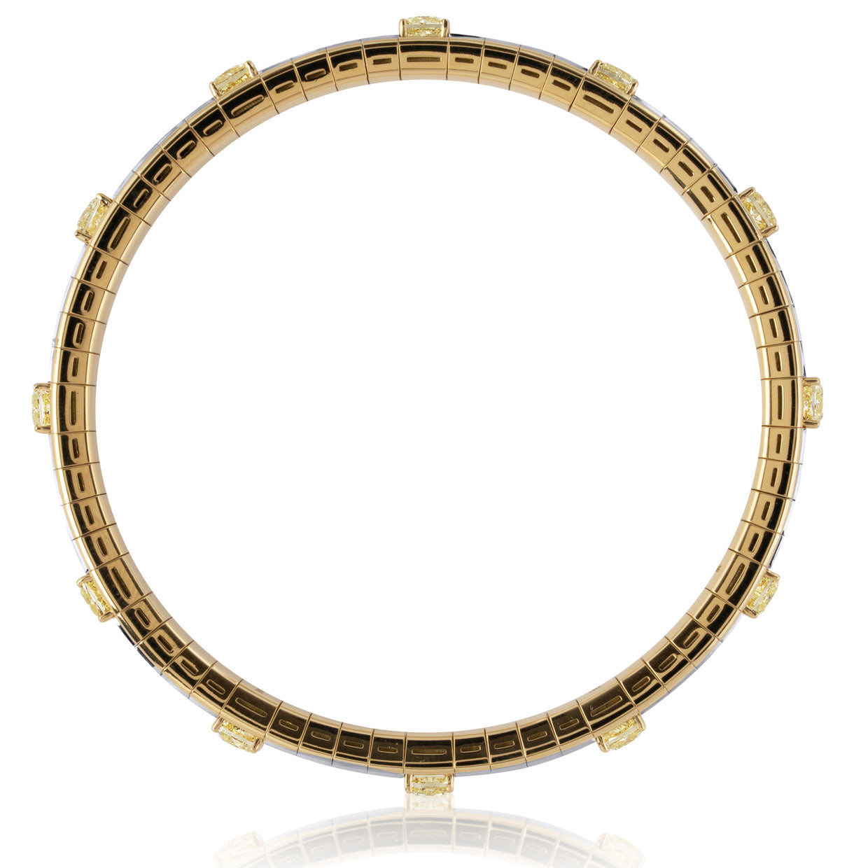 Picchiotti - Xpandable™ Cushion & Baguette Cut Diamond Bracelet in 18K Yellow Gold - Jackson Hole Jewelry Company