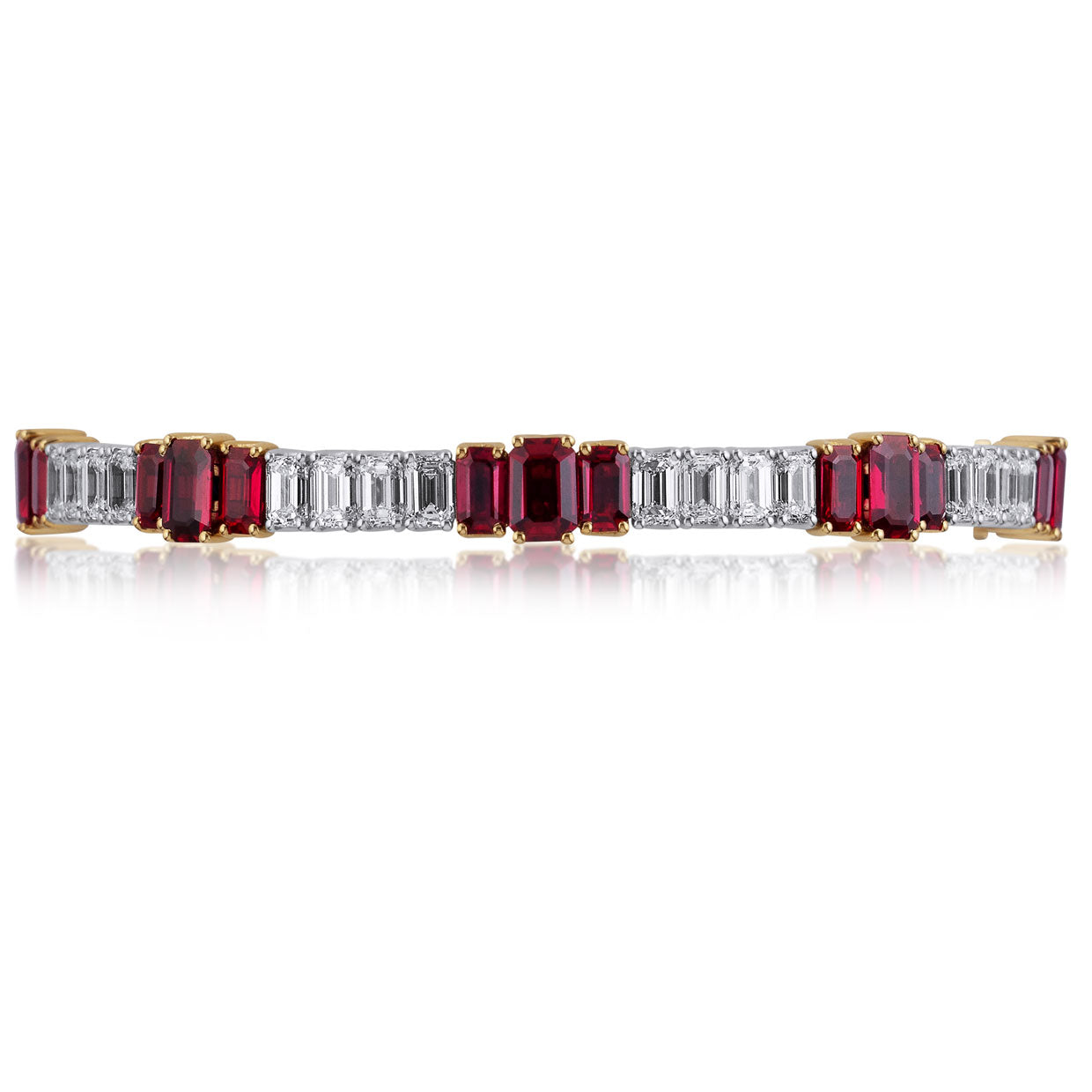 Picchiotti - Xpandable™ Ruby & Diamond Bracelet in 18K White & Yellow Gold - Jackson Hole Jewelry Company