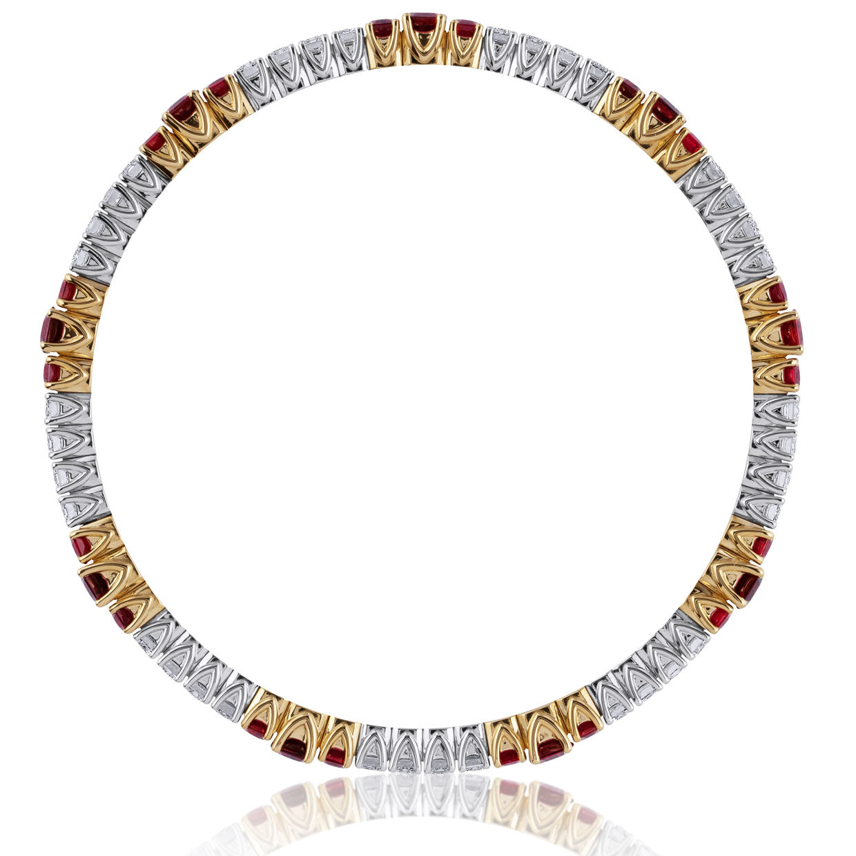 Picchiotti - Xpandable™ Ruby & Diamond Bracelet in 18K White & Yellow Gold - Jackson Hole Jewelry Company