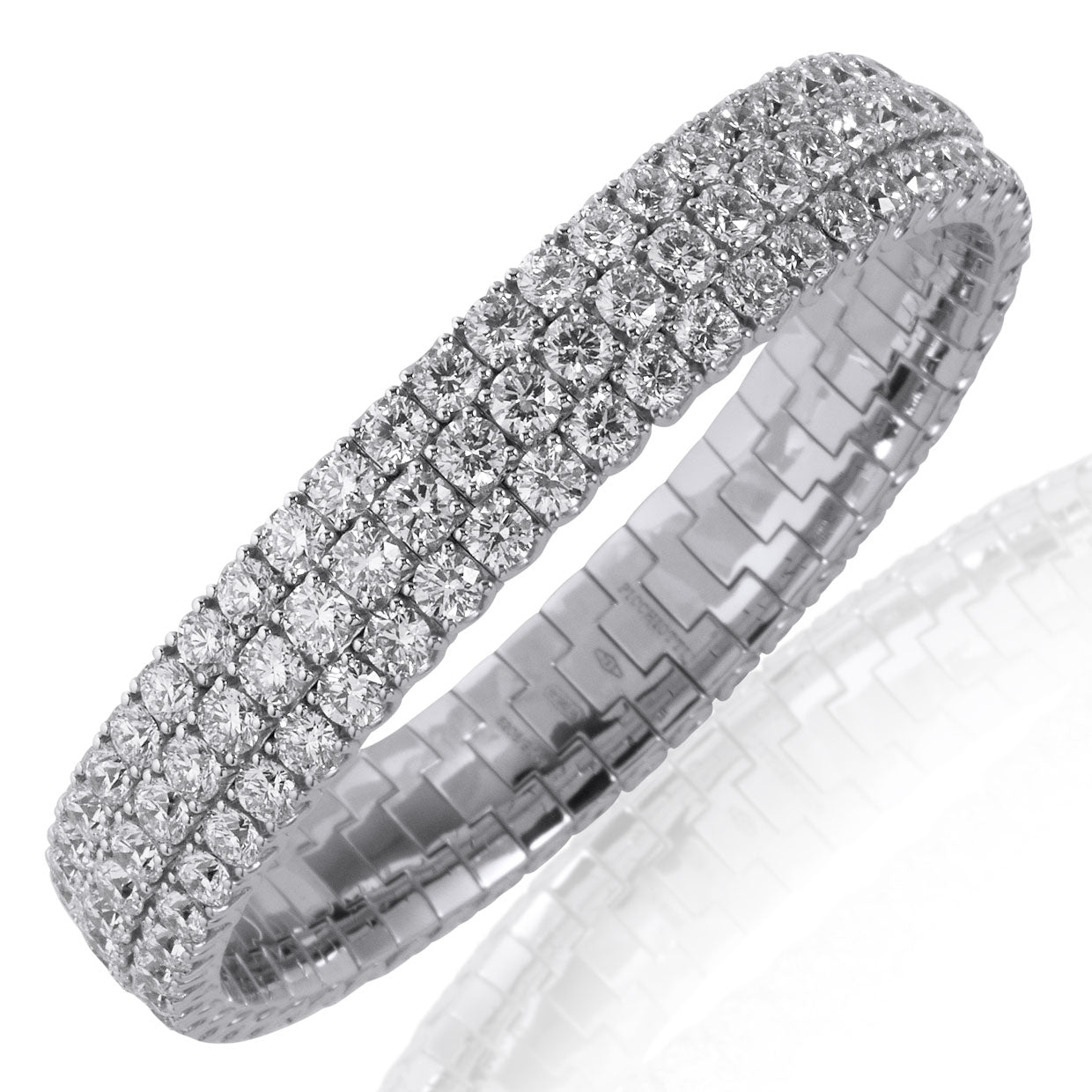 Picchiotti - Xpandable™ Three-Row Diamond Bracelet in 18K White Gold - Jackson Hole Jewelry Company