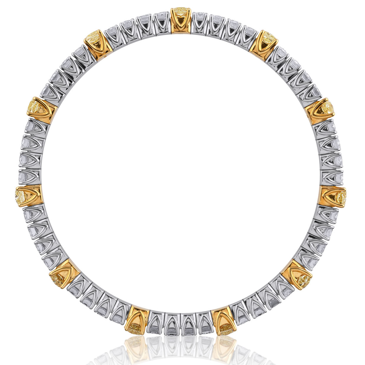 Picchiotti - Xpandable™ Fancy Yellow & White Diamond Bracelet in 18K White and Yellow Gold - Jackson Hole Jewelry Company