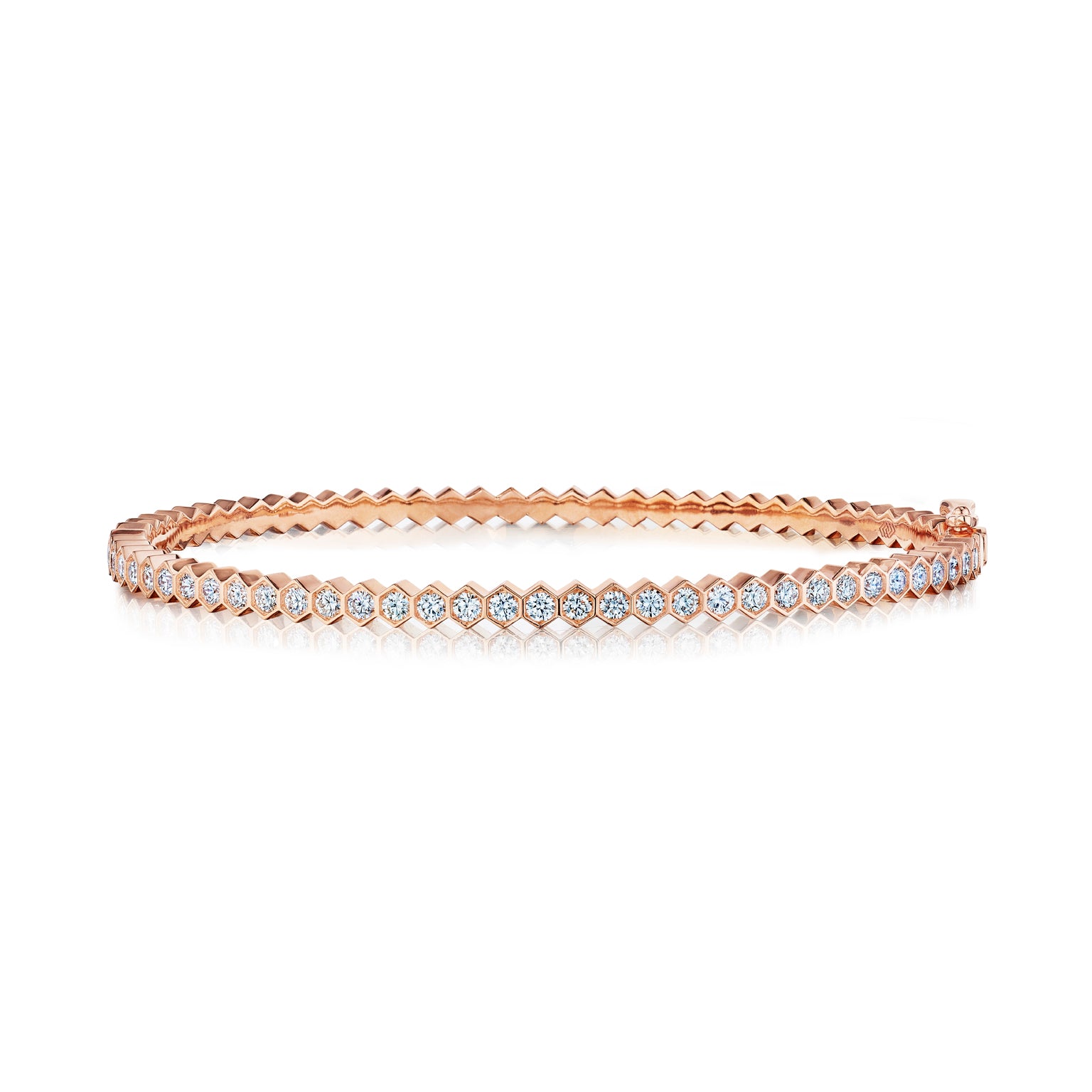 18K Gold Bangle with White Diamonds - Jackson Hole Jewelry Company