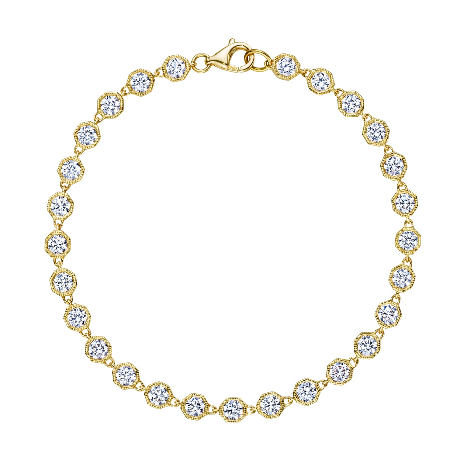 18K Gold Bracelet with White Diamonds - Jackson Hole Jewelry Company