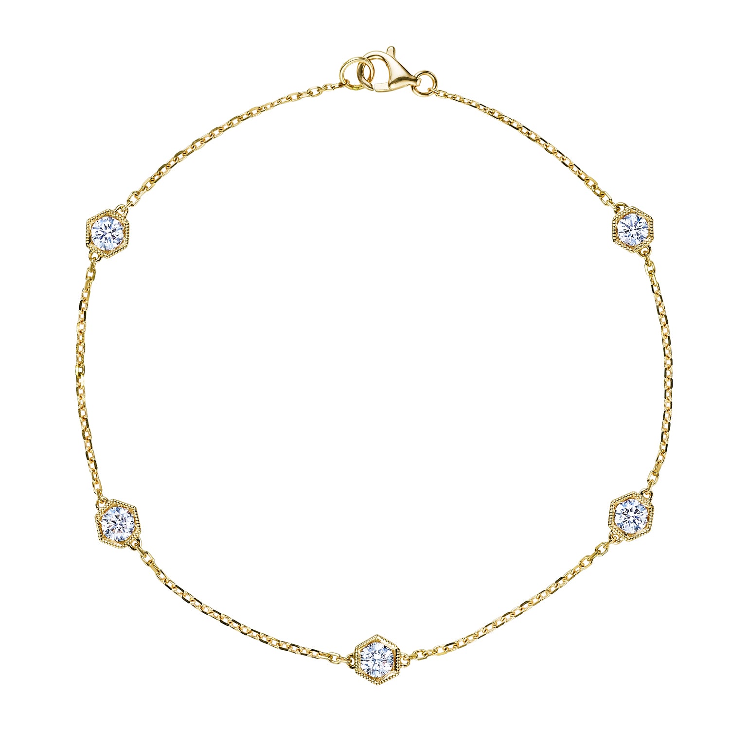 18K Gold Bracelet with White Diamonds - Jackson Hole Jewelry Company