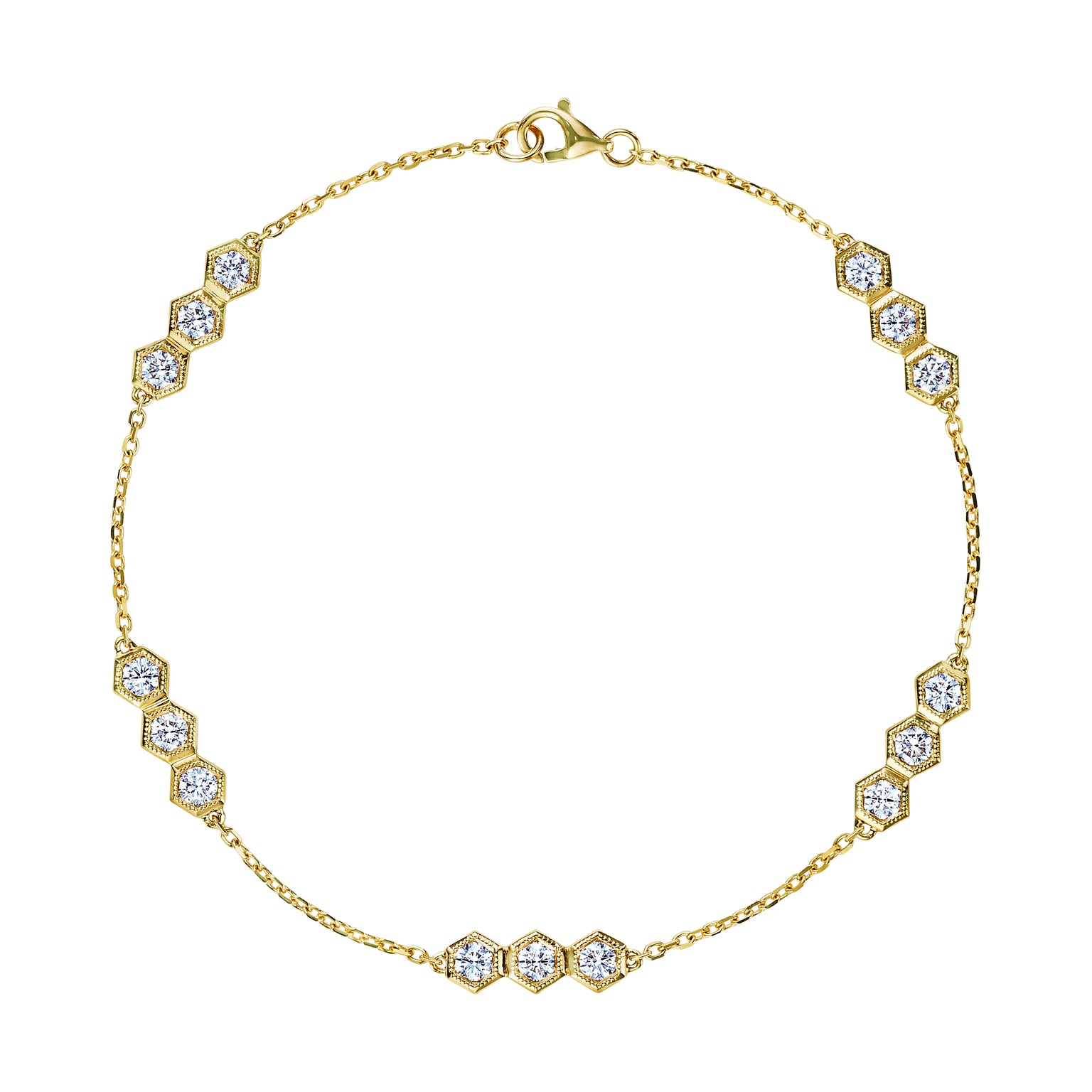18K Gold Bracelet with White Diamonds - Jackson Hole Jewelry Company