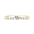 Alternating Yellow& White Emerald-Cut Diamond Bracelet in 18K White & Yellow Gold - Jackson Hole Jewelry Company