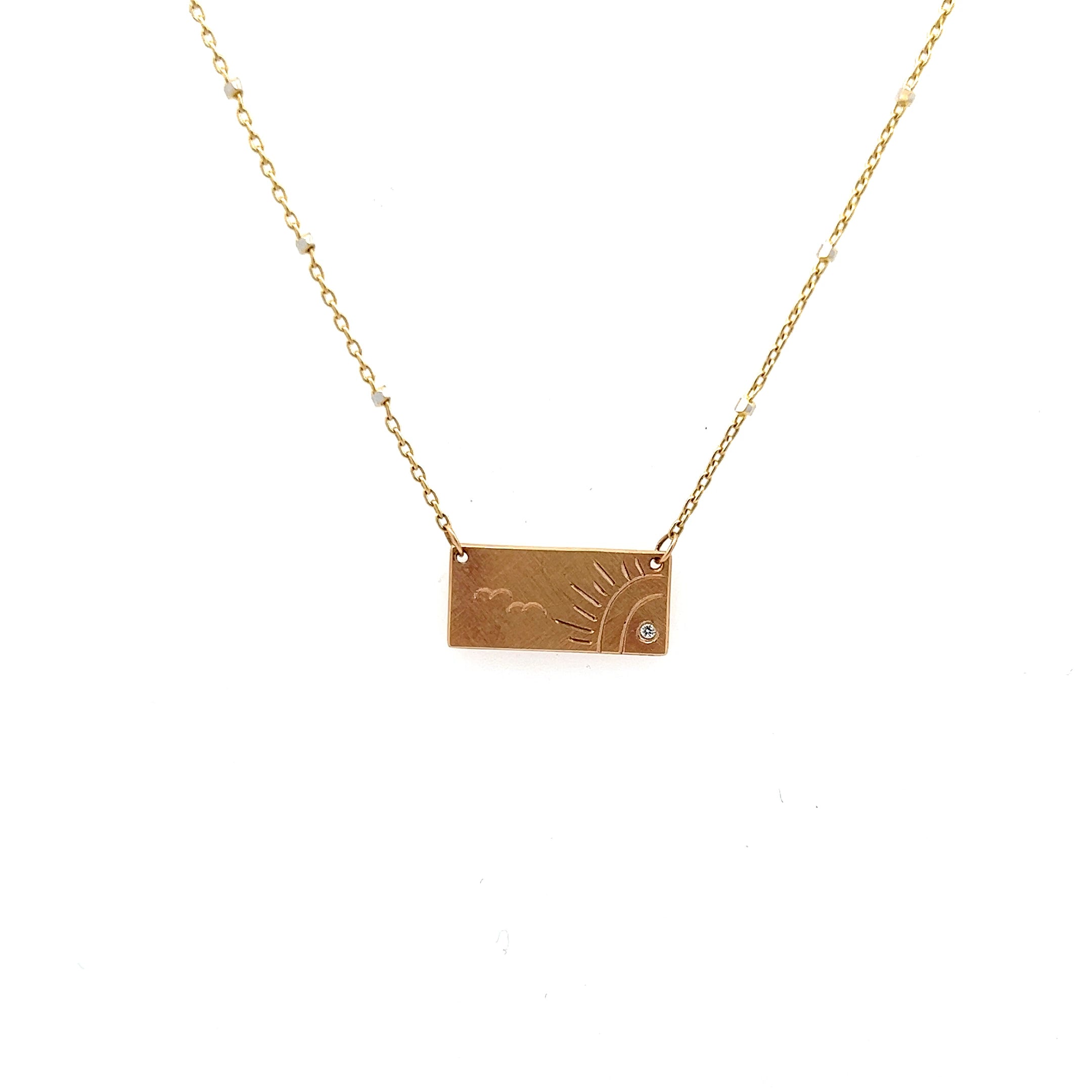 COCO 14K YELLOW GOLD BAR NECKLACE - Jackson Hole Jewelry Company
