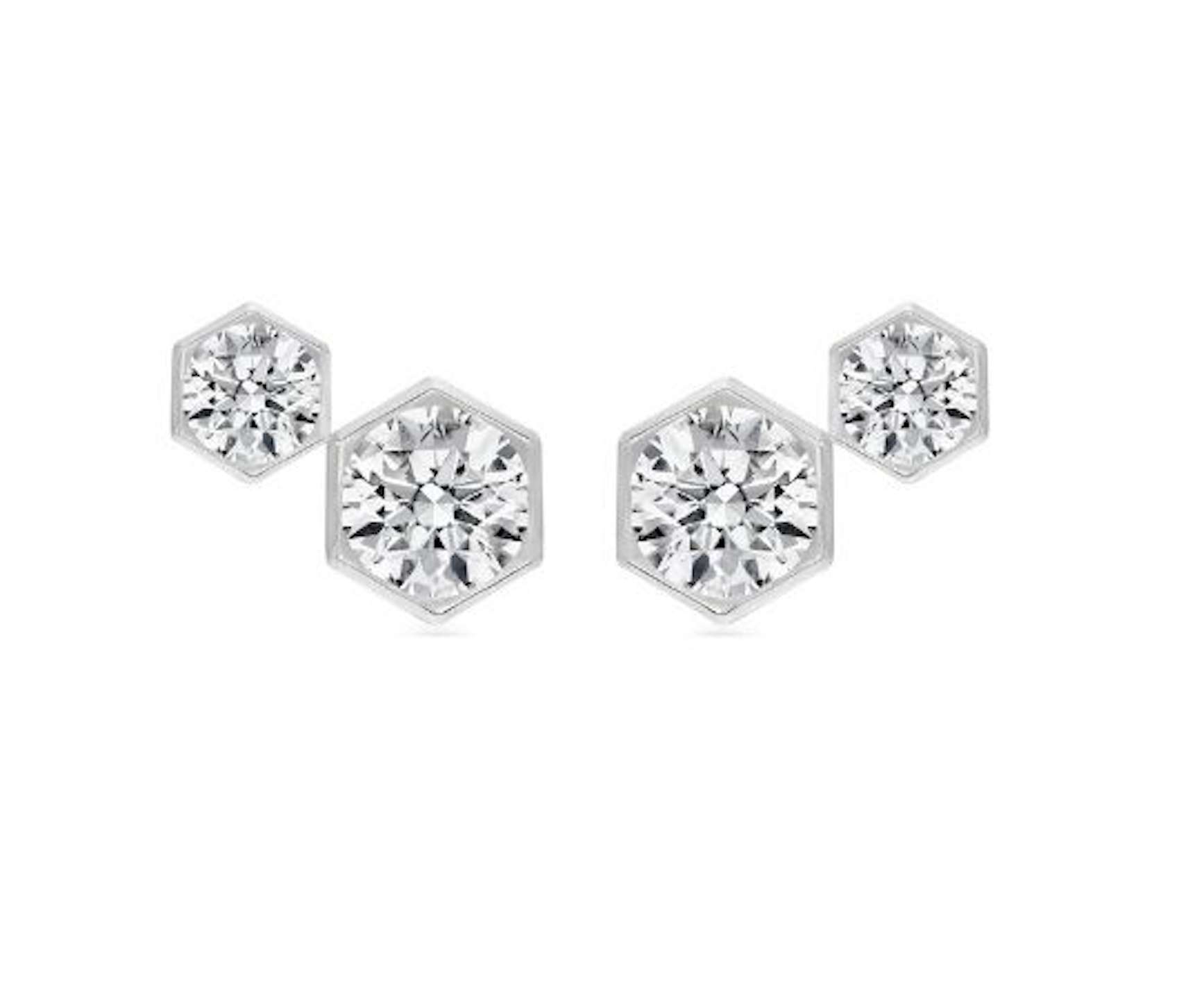 Broadway Collection 18K White Gold Studs with White Diamonds - 0.70 CT - Jackson Hole Jewelry Company