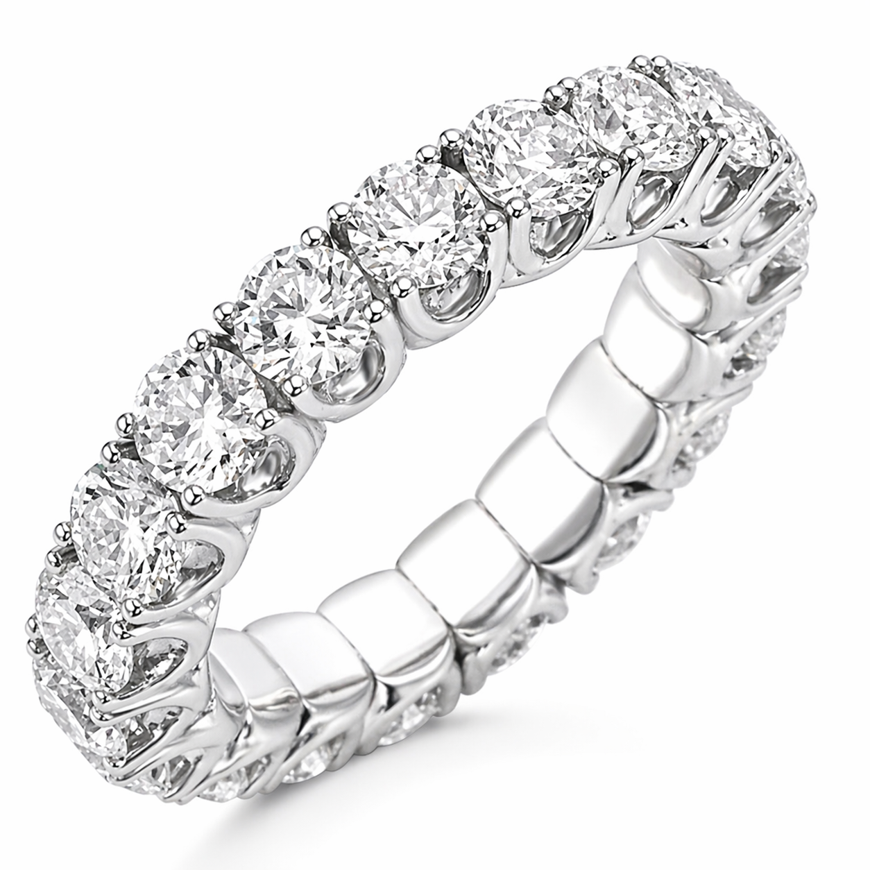 Picchiotti Xpandable™ Round Diamond Eternity Band in 18K White Gold 4.67 cttw - Jackson Hole Jewelry Company