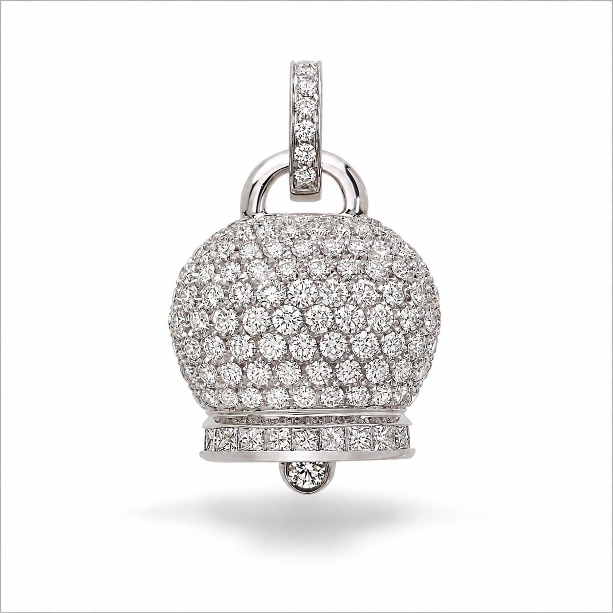 Chantecler Big Campanella Diamond Pavé Charm in 18K White Gold - Jackson Hole Jewelry Company