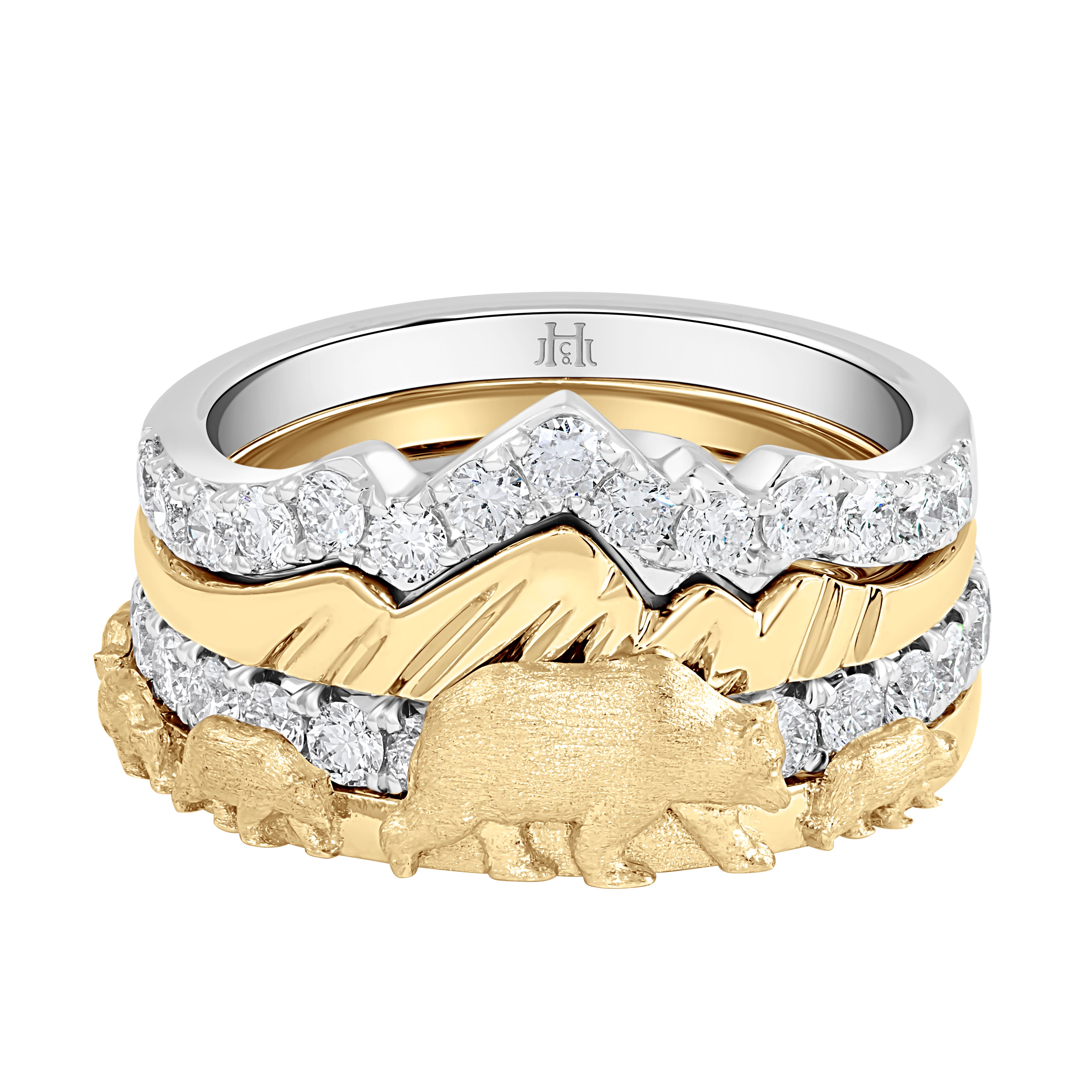 LUXE Edition 399 Bear Stacking Ring™ Set (4 Ring Set) - Jackson Hole Jewelry Company