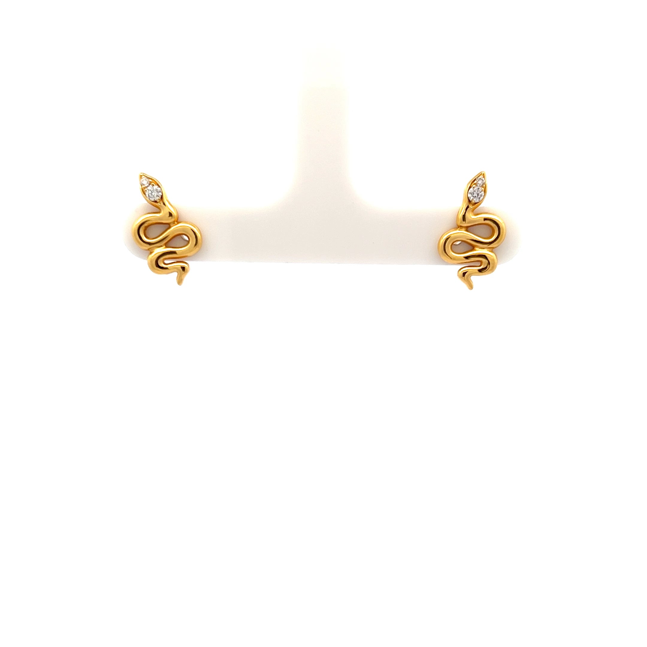 18K YELLOW GOLD SERPENT EARRINGS WITH DIAMONDS - Jackson Hole Jewelry Company