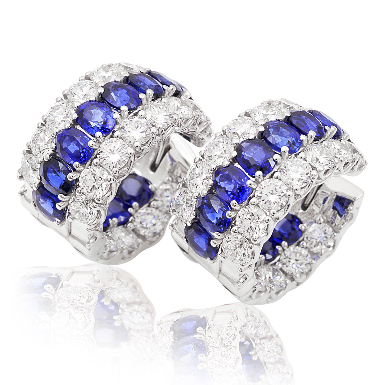 Picchiotti - Blue Sapphire and Diamond Earrings in 18K White Gold - Jackson Hole Jewelry Company