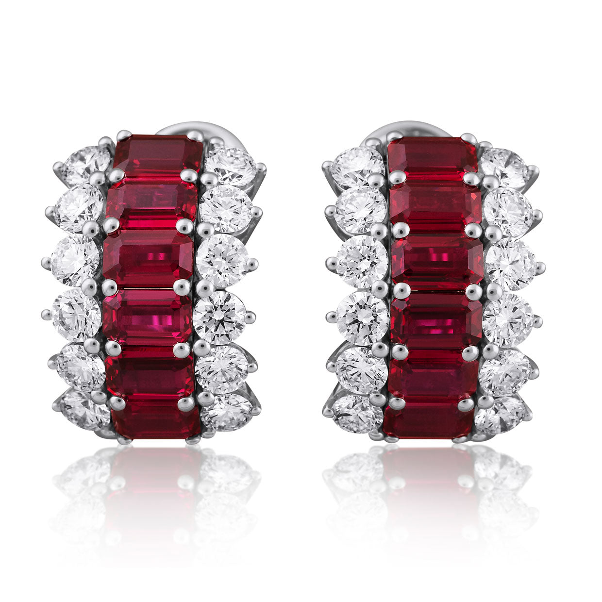 Picchiotti - Ruby and Diamond Earrings in 18K White Gold - Jackson Hole Jewelry Company