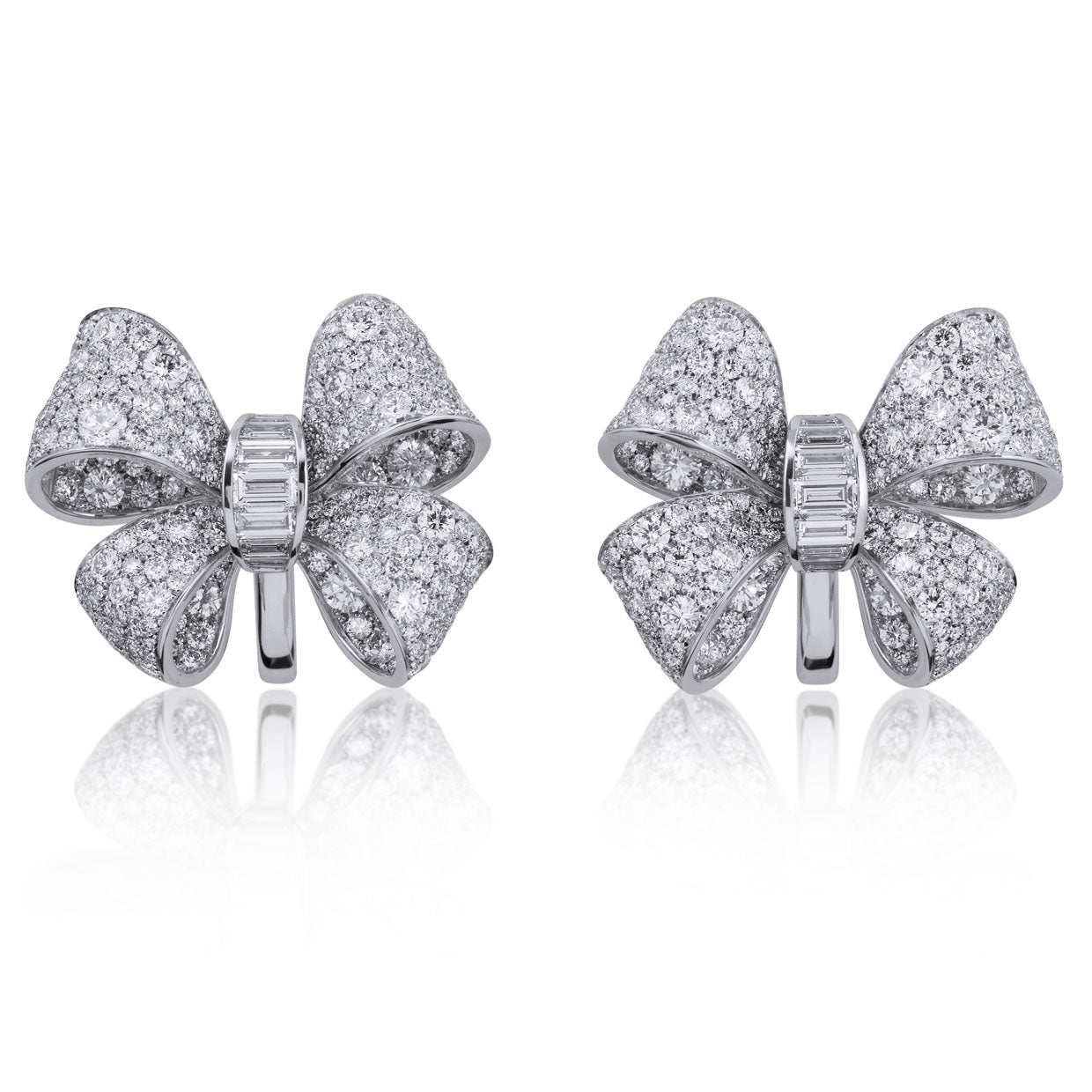 Picchiotti - Bow Stud Diamond Earrings in 18K White Gold - Jackson Hole Jewelry Company