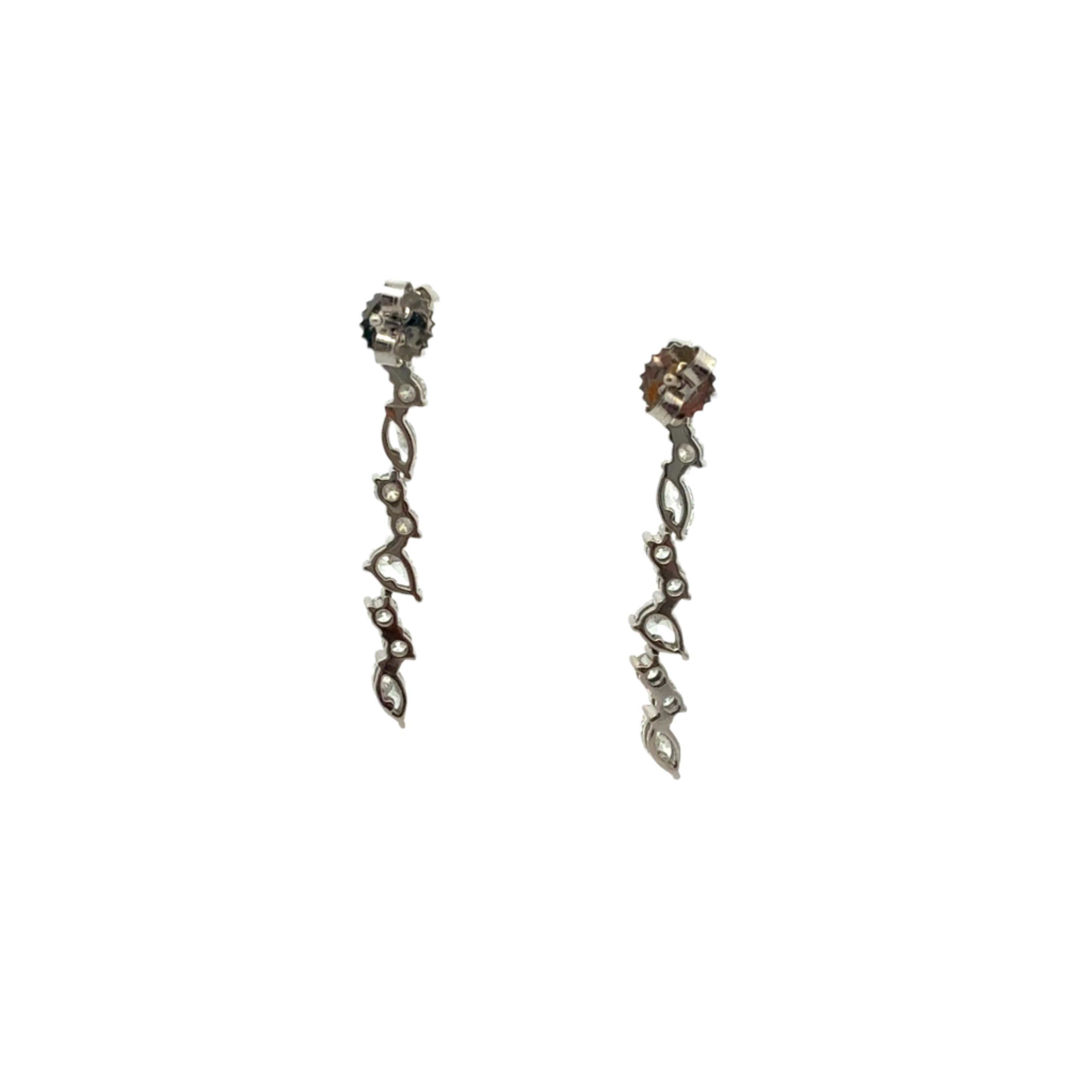 18K White Gold Mixed Cut Diamond Drop Earrings – 3.44 Carats - Jackson Hole Jewelry Company