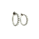 Hoop Earrings with Emerald Cut Diamonds in 18K White Gold - Jackson Hole Jewelry Company