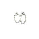 Hoop Earrings with Emerald Cut Diamonds in 18K White Gold - Jackson Hole Jewelry Company