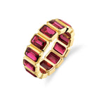 18K Yellow Gold Emerald Cut Ruby Eternity Band – 7.68 CTTW - Jackson Hole Jewelry Company
