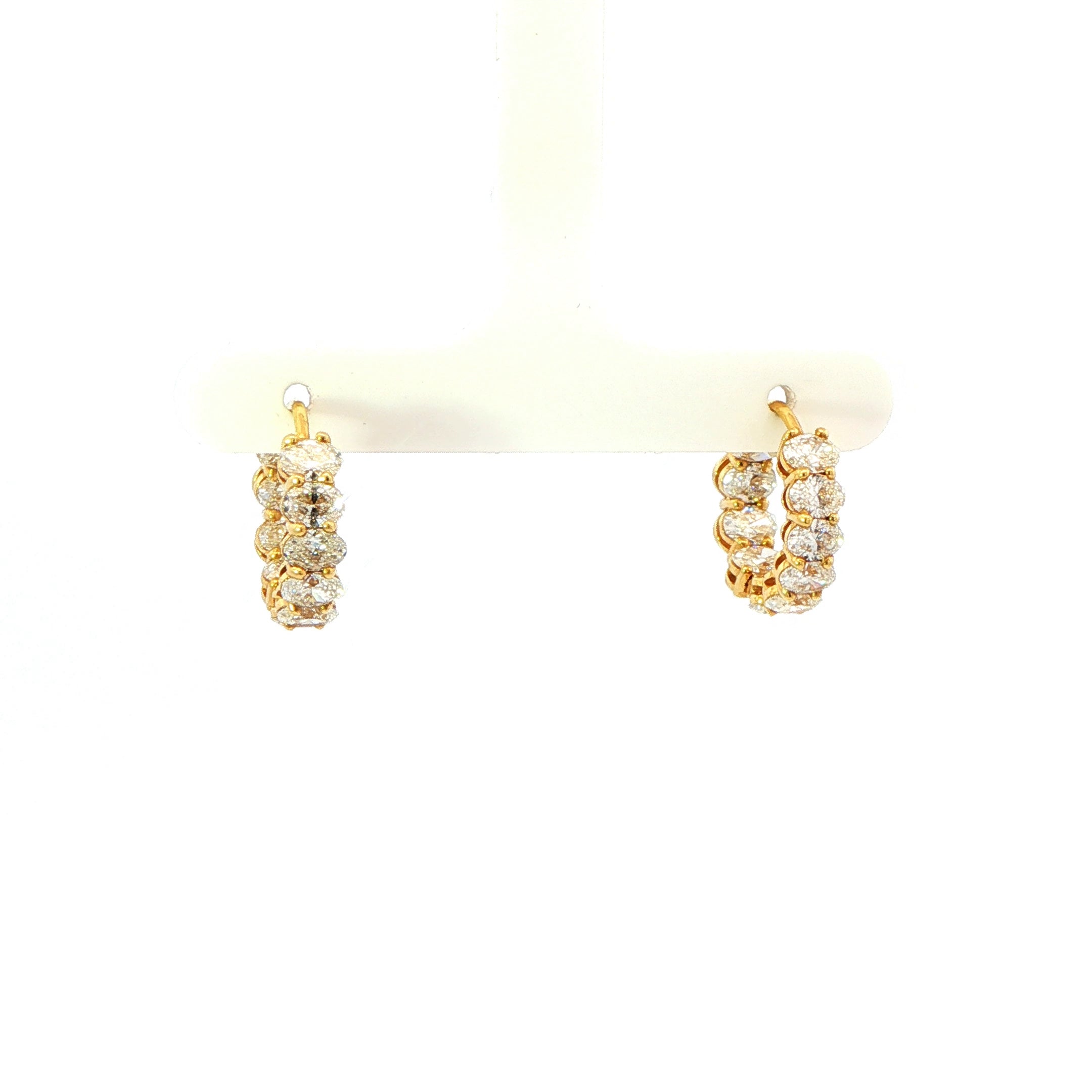 Oval Diamond Hoop Earrings in 18K White Gold 3.85 Cttw - Jackson Hole Jewelry Company
