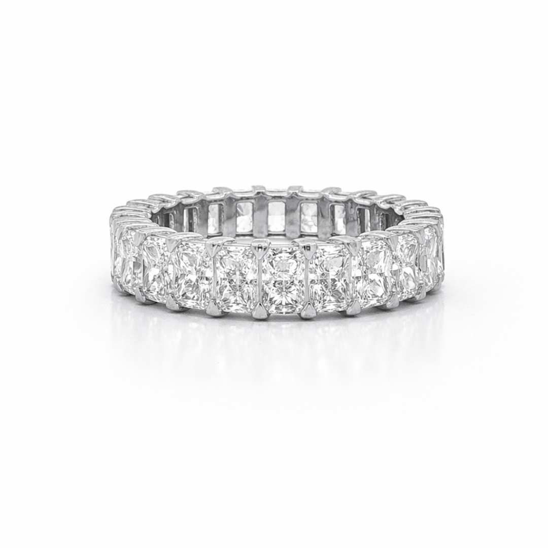 Radiant Cut Diamond Eternity Band in Platinum 4.40 Cttw - Jackson Hole Jewelry Company