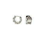 Hoop Earrings with Emerald Cut Diamonds in 18K White Gold - Jackson Hole Jewelry Company