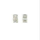 Hoop Earrings with Emerald Cut Diamonds in 18K White Gold - Jackson Hole Jewelry Company