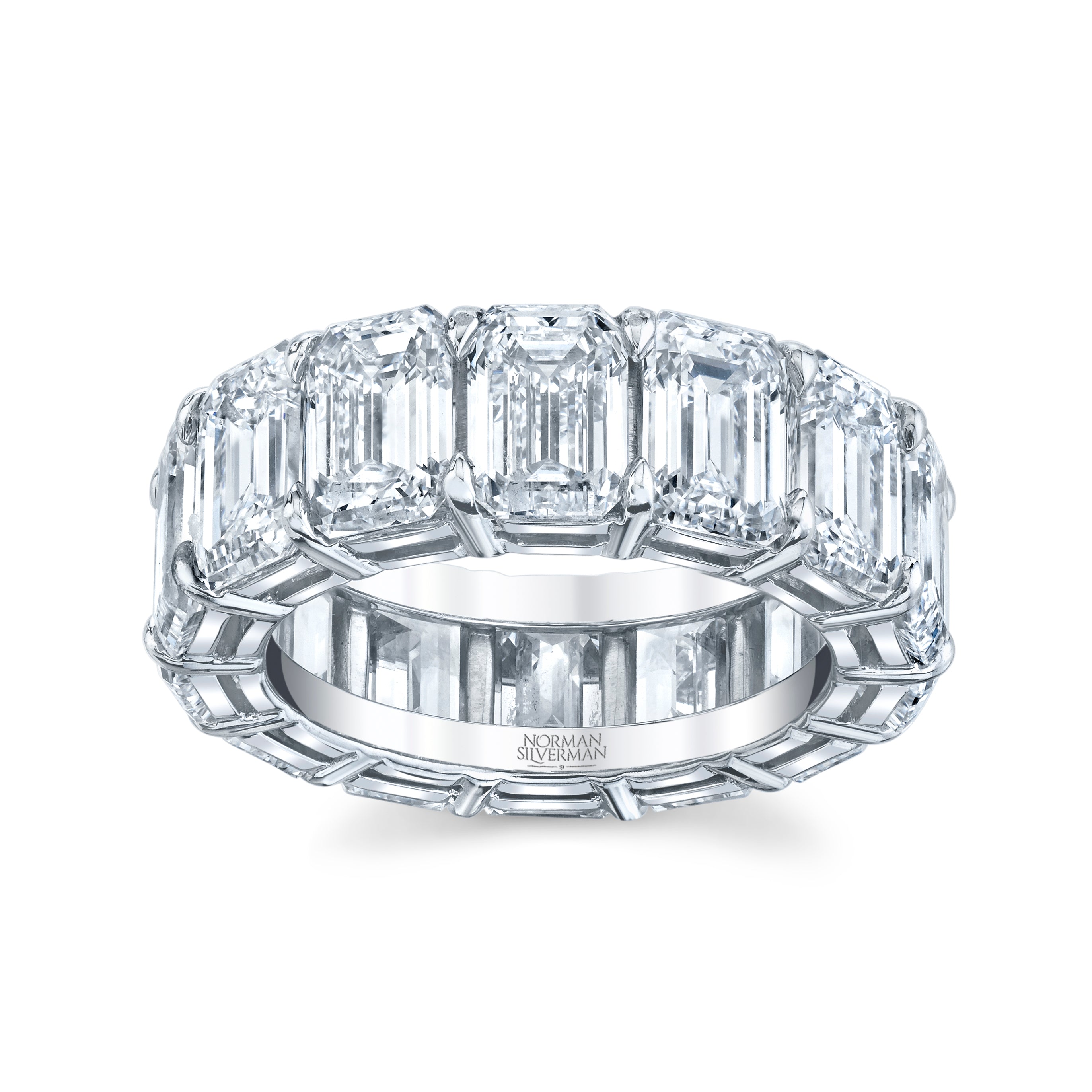 Emerald-Cut Diamond Eternity Band in Platinum - Jackson Hole Jewelry Company