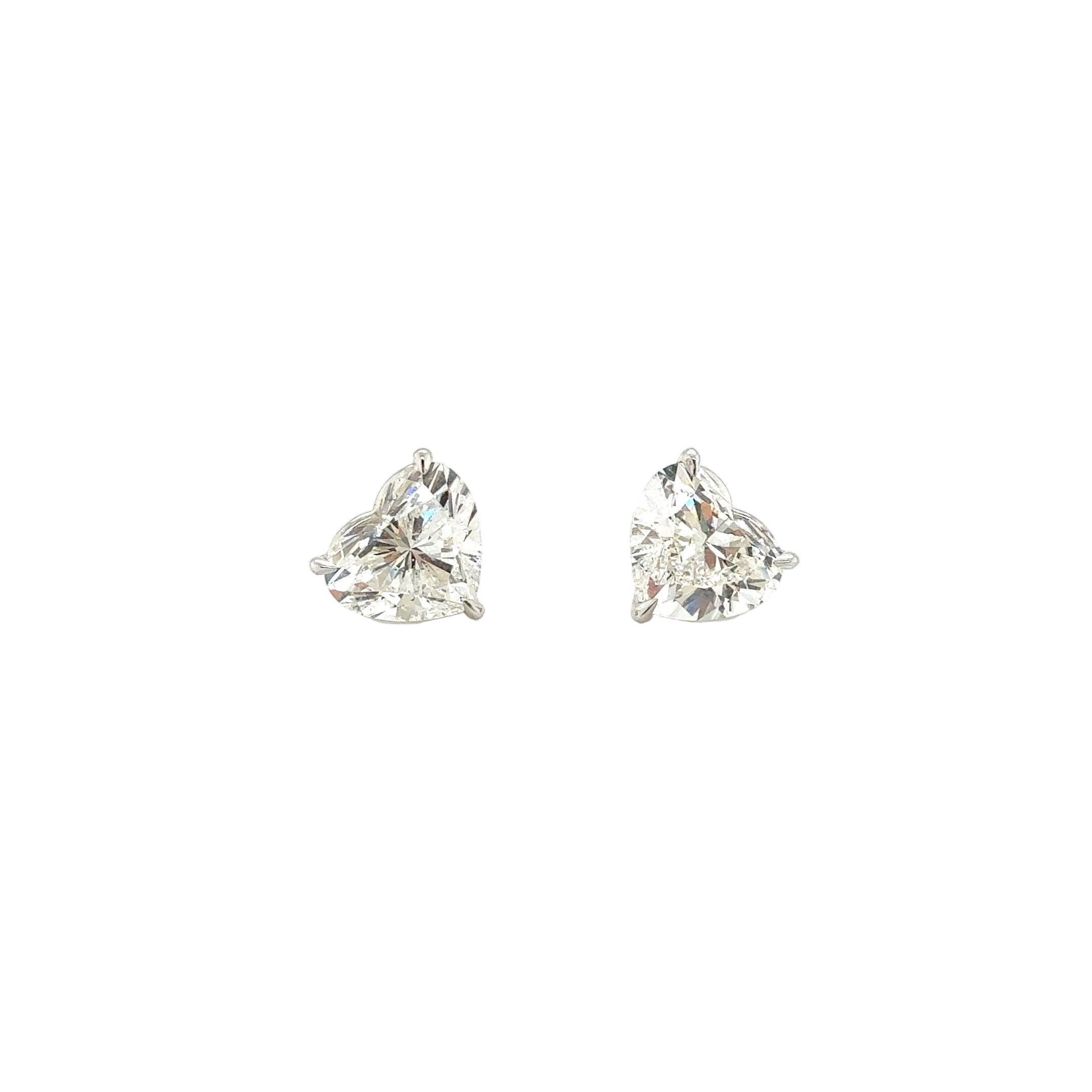 Heart Shape Diamond Stud Earrings with 18K White Gold - Jackson Hole Jewelry Company