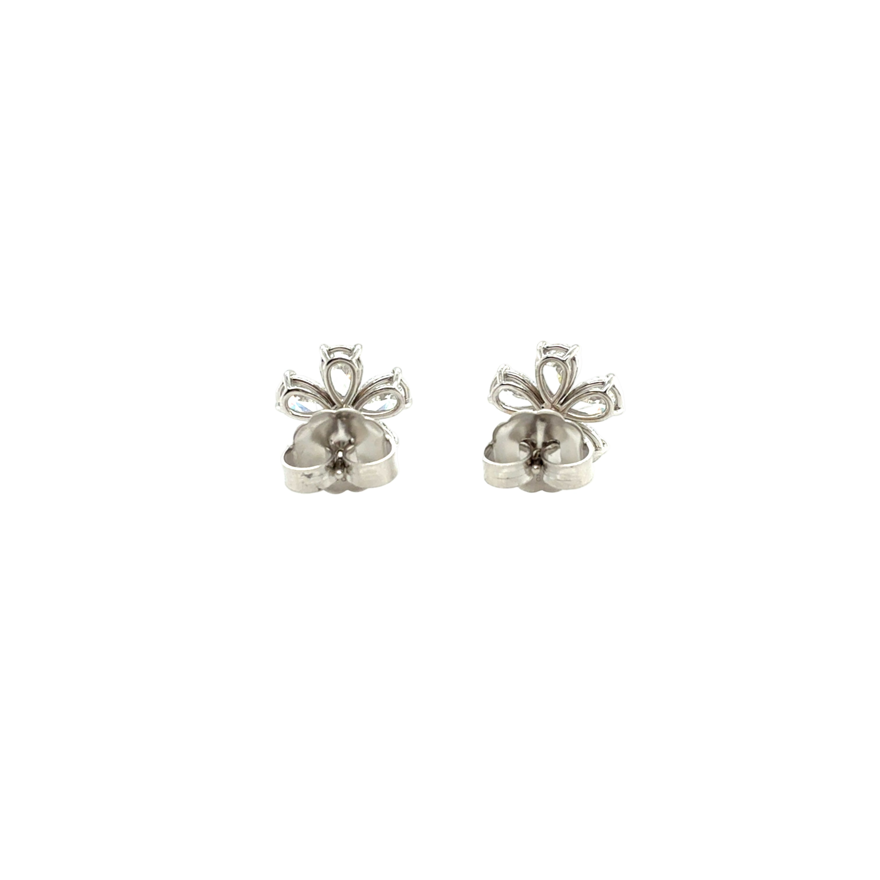 Flower Earrings with 18K White Gold - Jackson Hole Jewelry Company