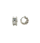 Emerald Cut Diamond Hoop Earrings with 18K White Gold - Jackson Hole Jewelry Company