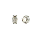 Emerald Cut Diamond Hoop Earrings with 18K White Gold - Jackson Hole Jewelry Company