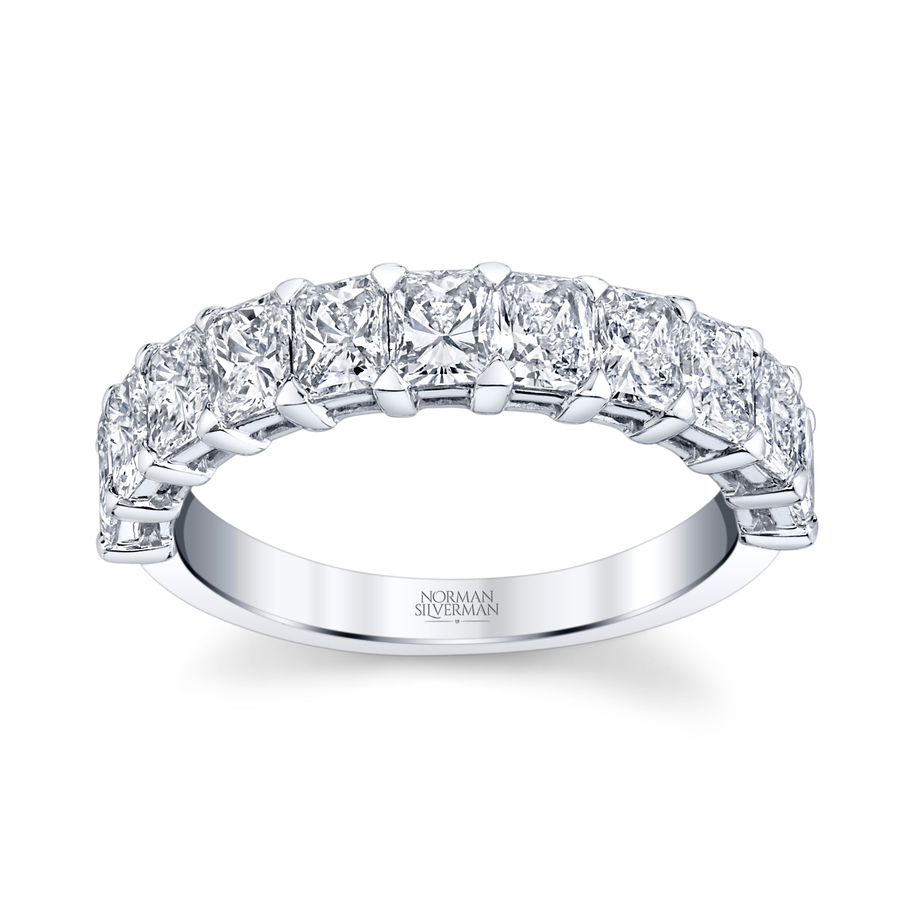 Radiant Cut Diamond Band in 18K White Gold - Jackson Hole Jewelry Company