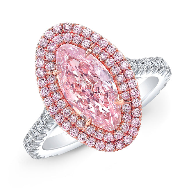 Fancy Pink Double Halo Diamond Ring - Jackson Hole Jewelry Company