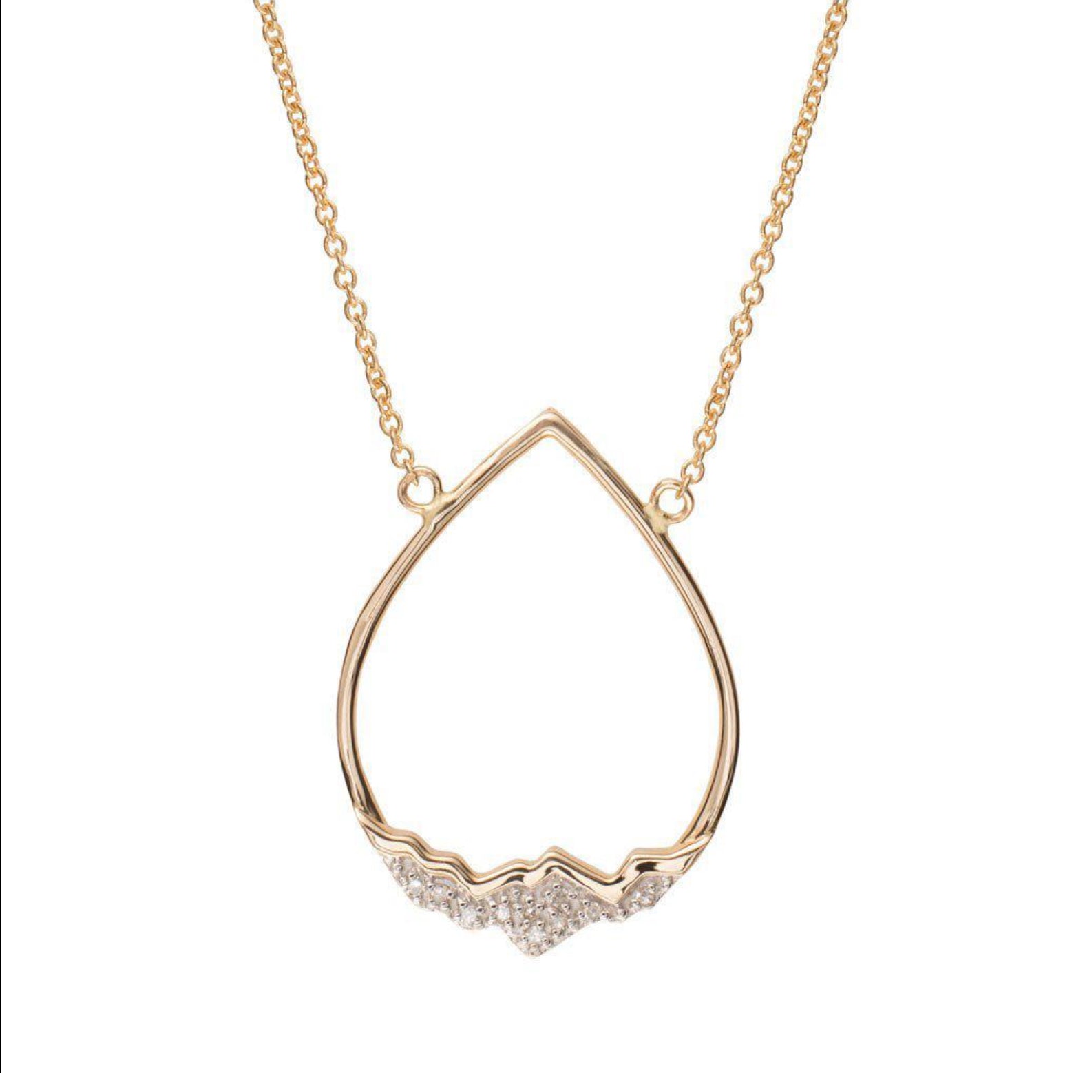 Jenny Lake Upside Down Diamond Teton Teardrop Necklace in 14K Gold - Jackson Hole Jewelry Company