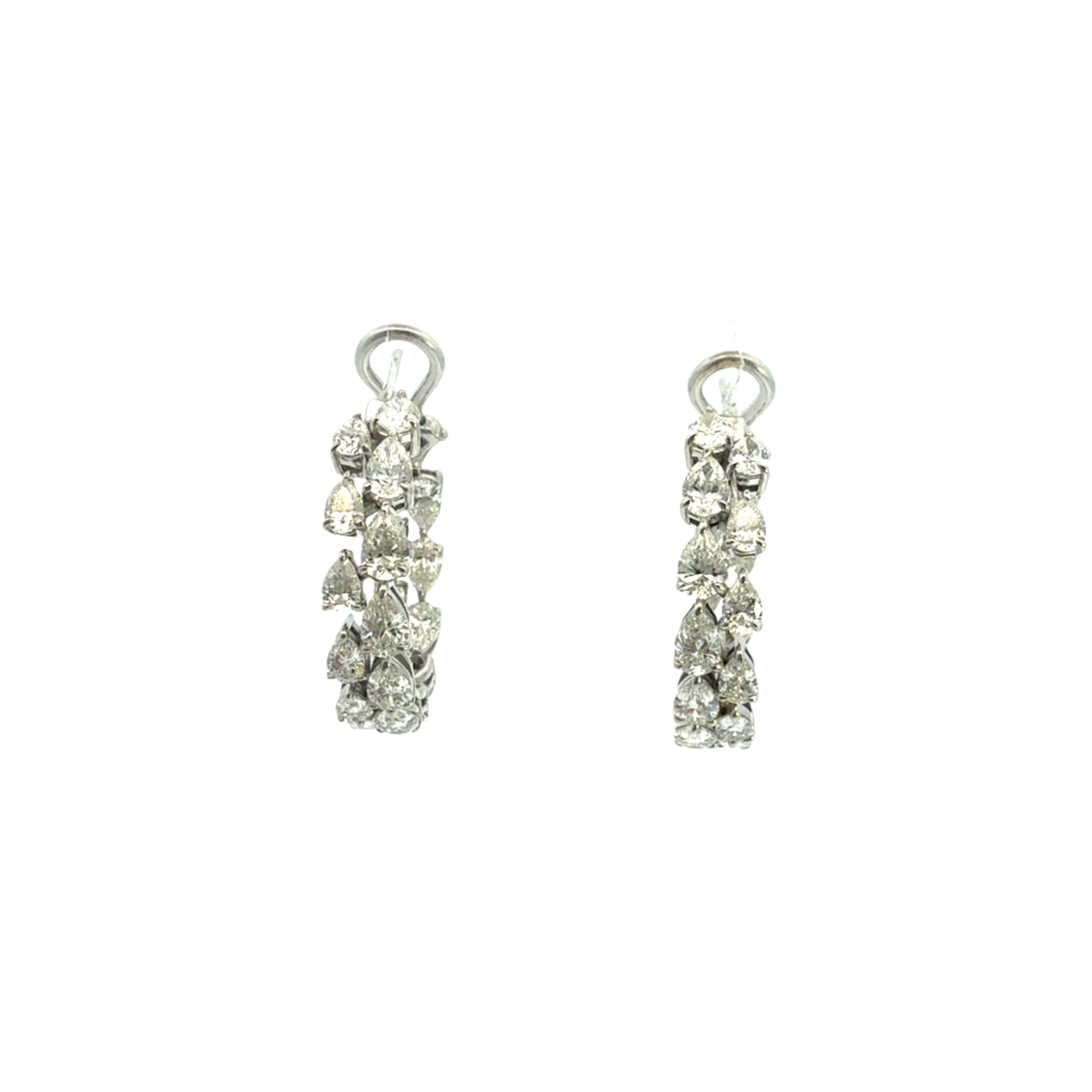 18K White Gold Pear Shape Diamond Drop Earrings – 6.21 Carats - Jackson Hole Jewelry Company